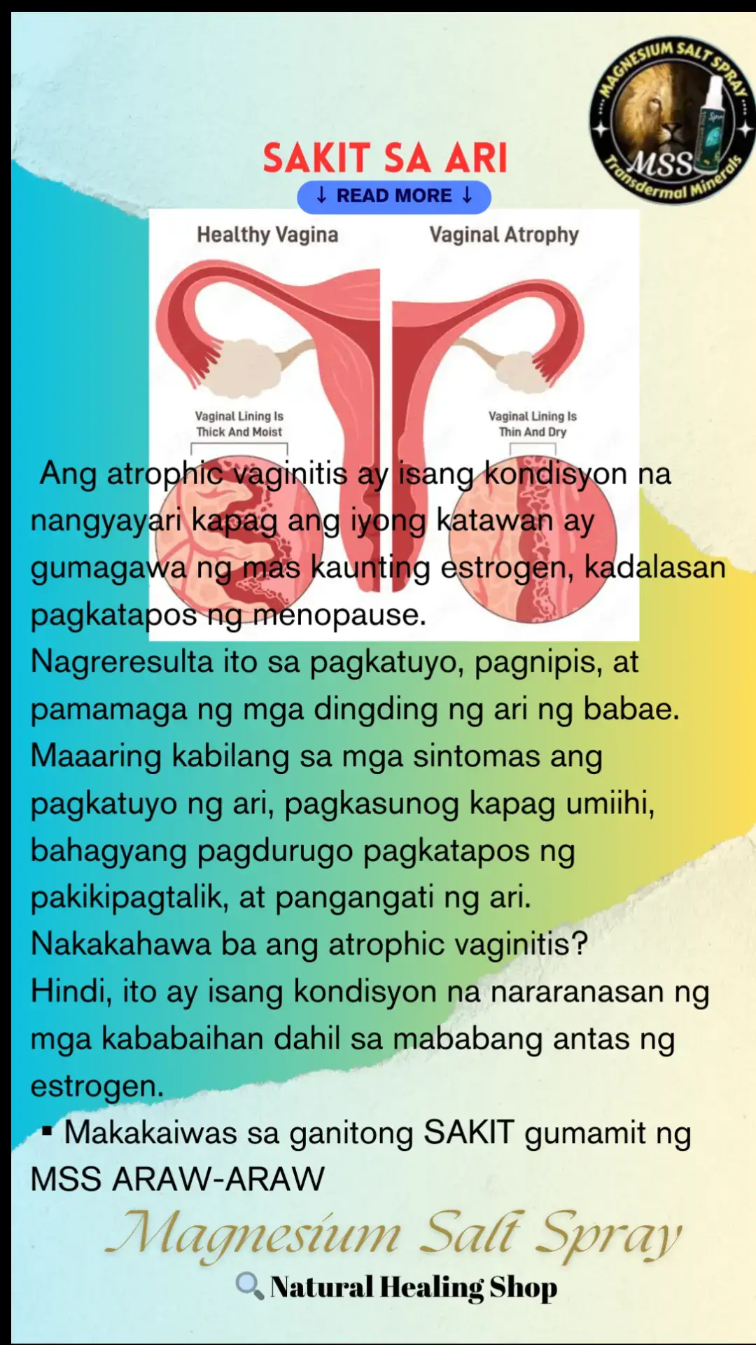 Ano nga ba ang MAGNESIUM SALT SPRAY? Ang MSS minerals ang content nya, pangunahin ang MAGNESIUM. Kaya po tayo nakakaranas ng ibat-ibang karamdaman dahil sa kakulangan ng mga minerals lalo na ang magnesium. Kapag naibigay ntin ito araw2x sa katawan,kusa na pong mag-re-repair ang katawan o ma-aactivate na ang natural healing mechanism nito. #MSS #MAGNESIUMsaltSPRAY #NATURALnaPANLUNAS #magnesiumdeficiency #magnesiumbenefits #naturalnapanlunasadvocate #minerals #allinone #transdermalmineralsupplement #health #amazing #menopause 