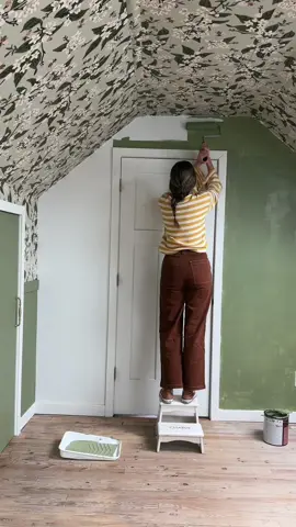 DIY built in bookshelves 🥹 this upstairs nook has become my favorite spot in our home - I used common board, and then added 2.5 inch molding to finish it off! i debated painting the door green or leaving it white - do you like it green? #diyproject #DIY #ikeahack #bookshelf #renovation #cozyathome #cozyhome 