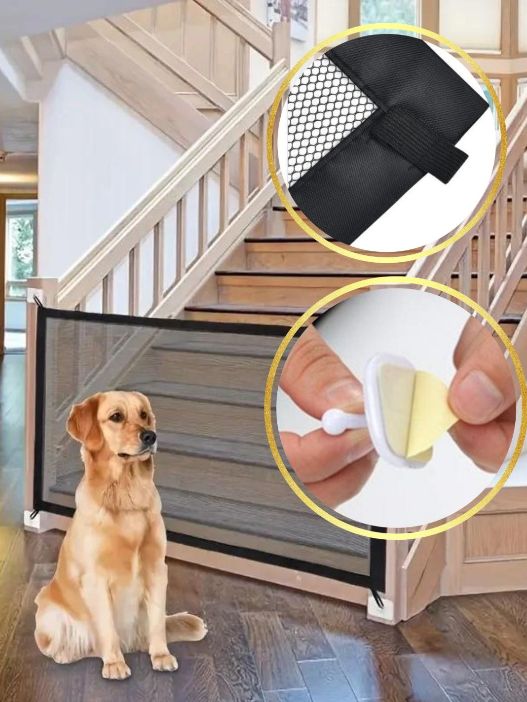 Protege a tus mascotas de peligrosas caídas por las escaleras y evita graves accidentes con esta Malla Protectora 🐶 🐶 Con esta malla de seguridad se puede evitar cualquier accidente por las escaleras, bloquear el acceso hacia la cocina, patios, balcones y habitaciones. 🐶 ¡La seguridad de nuestros peluditos no tiene precio! Está construida con tela de malla tejida resistente y transparente para que puedas ver todo lo que sucede al otro lado. 🐶Envío gratis y pagas contra entrega