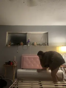 Was just tryna be a cute tiktok girl unboxing my bed😭😭😭 peep me literally break my brand new bed frame 😭💀🙂  #comedy #funny #wentwrong #unboxing #unboxingvideo #unboxinghaul #unboxingbed #pinkbedframe #fyp #viral #explore #like #whoops 
