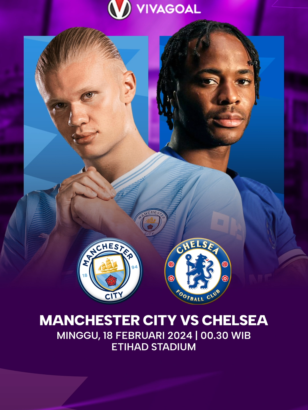 Big Match Manchester City vs Chelsea🔥 Manchester City akan menjamu tamu Chelsea dalam lanjutan Liga Premier Inggris pada Minggu 18 Februari 2024 di Etihad Stadium🙌🏻 Kira-kira siapa yang bisa meraih kemenangan? Tulis dikolom komentar👇 #EPL #Chelsea #ManchesterCity #Ligainggris #vivagoal