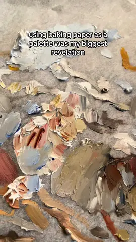 Game changer 🙌 #painting #oilpainting #oilpaints #palette #artist #artistsoftiktok #arttok #bakingpaper #paintinghack #painter #paintersoftiktok #abstract #art #artwork 