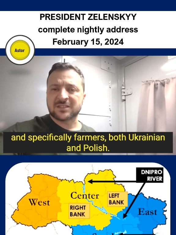 Feb 15 Zelenskyy Nightly Address  Wartime President Volodymyr Zelenskyy to the People of Ukraine