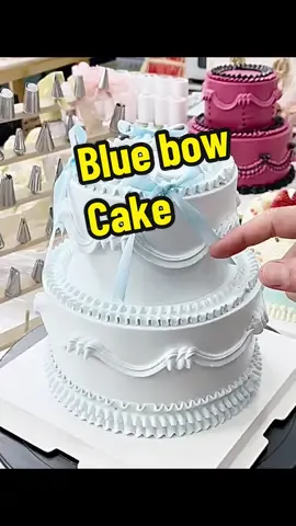 #cakemaking #fyp #cakemakingtutorial #bowcake #funnycake  blue bow knots 