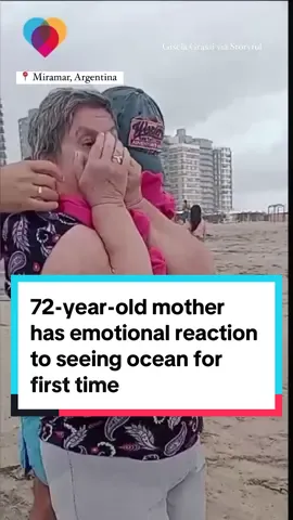 72-year-old Isa, a mother of 7, was full of emotion when she saw the ocean for the first time ❤️ #argentina #family 