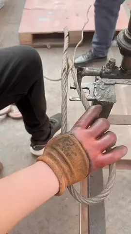Hand sewing steel cable