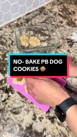 ✨RECIPE ✨.                                                                      - 1 banana  - 3 tablespoons dog friendly PB  - 2 cups plain Greek yogurt  Throw all ingredients into a blender. Blend until smooth and pour into cute, freezer friendly molds. Leave as is or top with yummy treats (Tate & Ellie like @Archie’s Dog Co. ) Place in freezer until frozen solid and store in freezer friendly dish or bag. 🤍 Let me know how your pups like them and if you want more easy, cheap, homemade pup loving treats! :) 