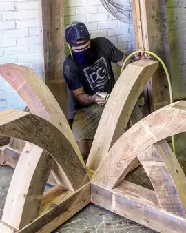 making a GIANT sweeping BEAM table and router faceplate template for help #woodworking #tiktokshop #table #furniture 