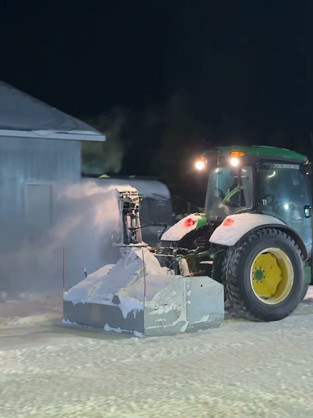 Quick Second Dispatch!🚜❄️  #teamwork  #cleanup  #snowplowing  #snowremoval  #snowtractors  #kubota  #johndeere