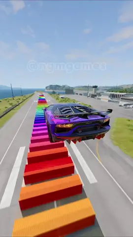 Carros vs 100 Containers #beamngdrive #simulador #carros #gaming #jumptest 