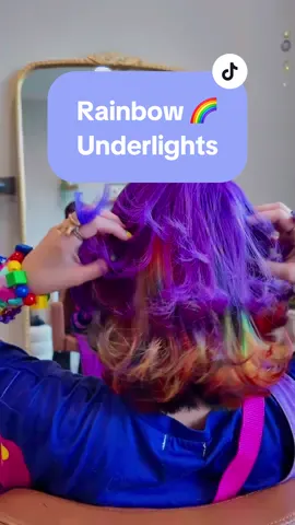 Thank you so so so much @honeylapsedhair!!! 💜 Inspired by assort hair! 🌈 #rainbowunderlights #hiddenrainbowhair #peekaboohair 