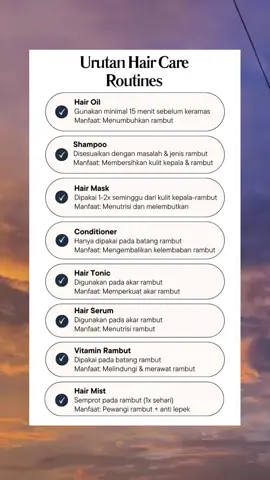 ini versi lengkapnya ya, kalo mau basic hair care: shampoo, condi, +1 produk pilihan kamu. #haircare #haircareroutine #tipsforgirls #fyp #merawatrambut 