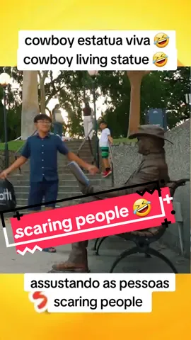 cowboy living statue, scaring people 🤣 🤣 🤣 