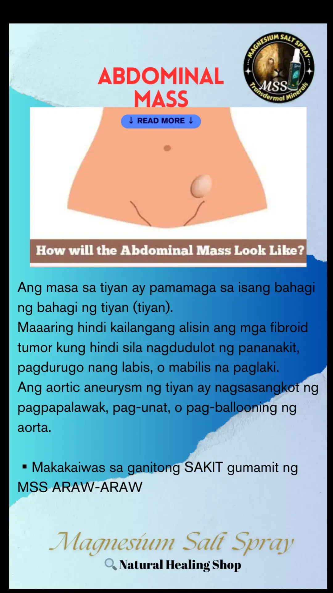 📌Ano nga ba ang MAGNESIUM SALT SPRAY? Ang MSS minerals ang content nya, pangunahin ang MAGNESIUM. Kaya po tayo nakakaranas ng ibat-ibang karamdaman dahil sa kakulangan ng mga minerals lalo na ang magnesium. Kapag naibigay ntin ito araw2x sa katawan,kusa na pong mag-re-repair ang katawan o ma-aactivate na ang natural healing mechanism nito. #MSS #MAGNESIUMsaltSPRAY #NATURALnaPANLUNAS #magnesiumdeficiency #magnesiumbenefits #naturalnapanlunasadvocate #minerals #allinone #amazing #health #abdominal 