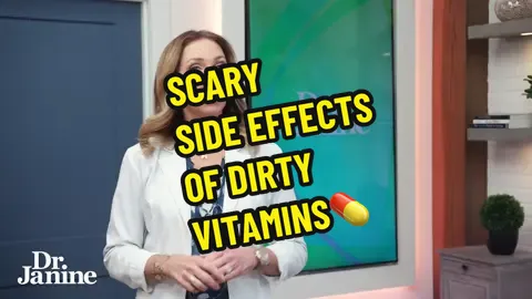 SCARY Side Effects OF Dirty Vitamins💊 Did you know that some vitamins may have scary side effects? Dr. Janine discusses the potential dangers of dirty FAKE vitamins like magnesium stearate, which can lead to heart palpitations, heartburn, gut health issues, and headaches. This is to be aware of what's in your supplements for your overall health and wellness!  #vitamins #dangers #healthandwellness 