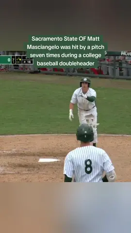 Seven times out of eight at-bats 😅  (via SacStBaseball | X)  #baseball #college #sacstate #hbp #pitch #doubleheader 