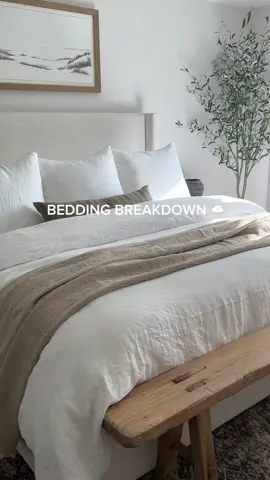 Bedding breakdown ☁️ All the links are in my LTK shop 🤎 #bedroom #bedding #beddingsets #linen #linensheets #duvet #duvetcover #amazonbedroom 