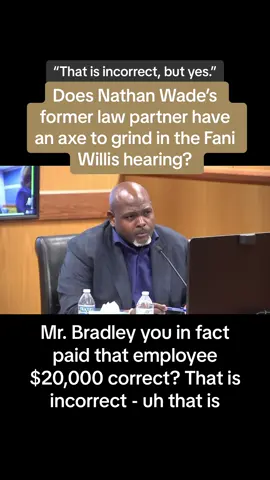 Prosecutors with the Fulton County District Attorney’s Office are in the interesting position of trying to attack the credibility of a man has contracted with their own office to do some pretty important work.  Terrence Bradley is a former law, partner of special prosecutor and ex-boyfriend of Fani Willis Nathan Wade, and his correspondence with the defense attorneys in Donald Trump‘s case about Wade and Fani Willis were spotlighted by the attorneys trying to get Willis recused. (You can watch a clip here  @M@Meghann Cuniff To try to counter that, a prosecutor from Willis’ office asked Bradley about him being accused of s assault by an employee of the law firm, which is why he left the firm.  Trump’s lawyer had already asked Bradley about why he left the firm, and assault wasn’t mentioned, but the prosecutor didn’t mince words when it was her turn with Bradley. His answer “that is incorrect” and then his long, long pause before saying “yes” is pretty incredible.  Some of Bradley’s testimony discussed contracts that his law firm had gotten outside of the special counsel contract that Wade got for the Trump case. He was doing first appearances in criminal cases, and also reviewing attorney-client privileged material as part of a so-called taint team which, ironically, was part of the District Attorney’s Office’s corruption unit. You can watch a clip of Nathan Wade’s testimony here @Meg@Meghann Cuniffani#faniwillism#trumpc#electionr#corruption