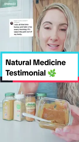 Replying to @chris.reedy5  Natural medicine at its best! I love this testimonial! 🌿👉 Check out my natural antibiotic immune-boosting recipe series here on the lower left-hand corner of the video. . . #holisticwellness #naturalmedicine #antiaging #agelessbeauty #honeypaste 
