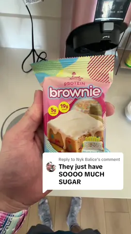 Replying to @Nyk Balice  @Prime Bites | Protein Brownies have way too much sugar  #proteinbrownie #primebites #proteinsnack #proteinhack 