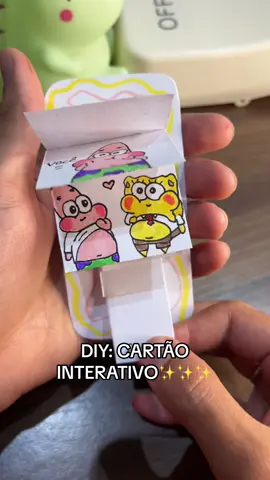 DIY: CARTÃO INTERATIVO BOB ESPONJA ✨❤️ #DIY #arte 