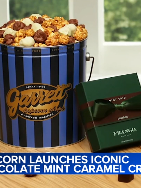 Garret Popcron launched a limited-batch of iconic Frango Chocolate Mint Caramel Crisp on Monday!🍿🍫 #news #fyp #chicago #garrettpopcornshops