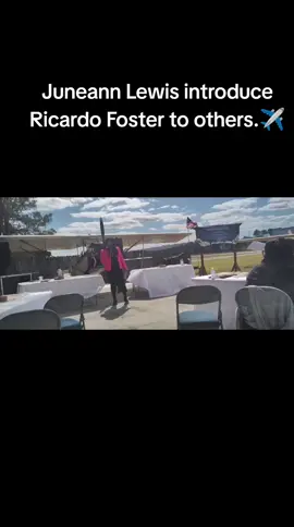 Juneann Lewis introduces Ricardo Foster osters to others   #thejuneannlewisshow #juneannlewisshow #juneannlewis #audience #woman #man #fly #plane #tuskegee #airman #Home #thankyou #black #history #month 