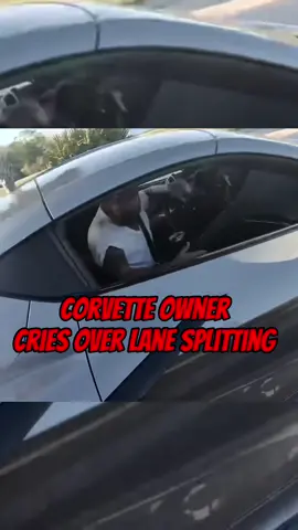 Corvette Karen Cries Over Lane Splitting Motorcycle | Footage Credit: @JesseDalba  #motorcycle #karen #rage 