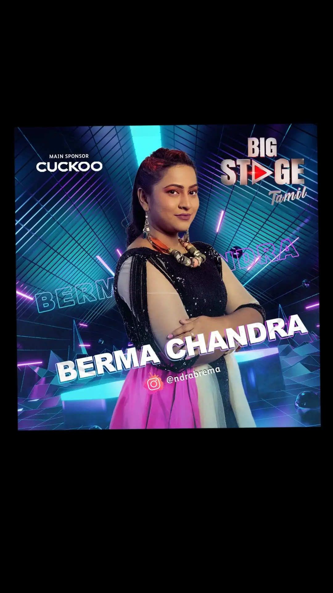 Introducing the second contestant of Big Stage Tamil Season 2, Berma Chandra, who hails from Serdang, Kedah.  Don’t forget to catch her performance on Heats 1 this week, February 25th, at 9 PM on Vinmeen. Catch Big Stage Tamil Season 2 every Sunday at 9 PM on Vinmeen. Also available on Astro Go and On Demand.  Powered by @cuckoo_official  #BigStageTamilS2 #astroulagam #samasamahealthier 