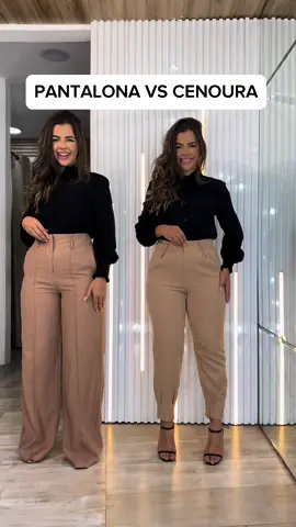Pantalona VS cenoura, qual sua favorita? #looksocial #look #trabalho #looktrabalho #pantalona #cenoura #calcaalfaitaria #imagem 