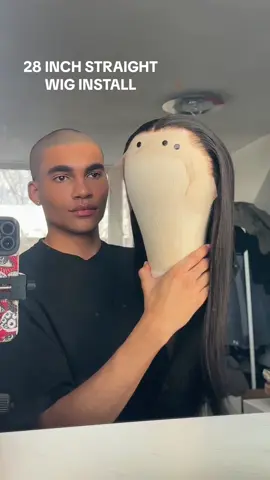 How to install a straight 28 inch wig  🖤  #wigs #lacefrontwig 
