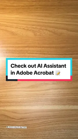 AI Assistant (beta) in @Adobe Acrobat is a lifesaver for students 🙌 #AdobePartner #school #student 