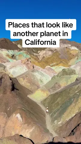 This natural wonder was formed by volcanic and sedimentary deposits ⤵️ This is Artists Palette located in Death Valley National Park Here’s what you need to know about Artists Palette in Death Valley National Park, California: 𝗦𝗮𝘃𝗲 𝗳𝗼𝗿 𝗮 𝗳𝘂𝘁𝘂𝗿𝗲 𝘃𝗶𝘀𝗶𝘁 📍 This spot in located about halfway down Artist Drive, a one-way loop road 🅿️ There is a small parking lot where you can walk around to enjoy the views  ⏰ The best time to photograph Artists Palette is during sunrise or sunset, when the light enhances the colors. 🎨 The area was originally named “Artists Palette” because the colors resembled a painter’s palette Would you go? ⠀⠀⠀⠀⠀⠀⠀⠀⠀ 𝗦𝗵𝗮𝗿𝗲 𝘄𝗶𝘁𝗵 𝘀𝗼𝗺𝗲𝗼𝗻𝗲 𝘄𝗵𝗼 𝗻𝗲𝗲𝗱𝘀 𝘁𝗼 𝗴𝗼 follow @lewildexplorer for more California travel & beyond  #artistspalette #deathvalley #desertadventure #deathvalleynationalpark #californiaoutdoors #californiagems california gems, things to do in SoCal, things to do in California, California National parks, places that look like another planet in California, California hidden gems 