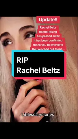 It has been confirmed Rachel Rising Rachel Beltz has passed away  #recovery #recovering #tiktokerpassesaway #eugeniacooney #tiktokerdeath #updaterachelrising #update #passedaway #rachelbeltz #rachelrising #riprachelbeltz 