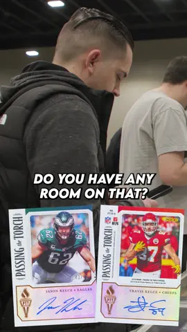 Buying a kelce brothers dual #/10 at a card show 🔥#cardcollector2 #sportscards #cardshow #kelce 