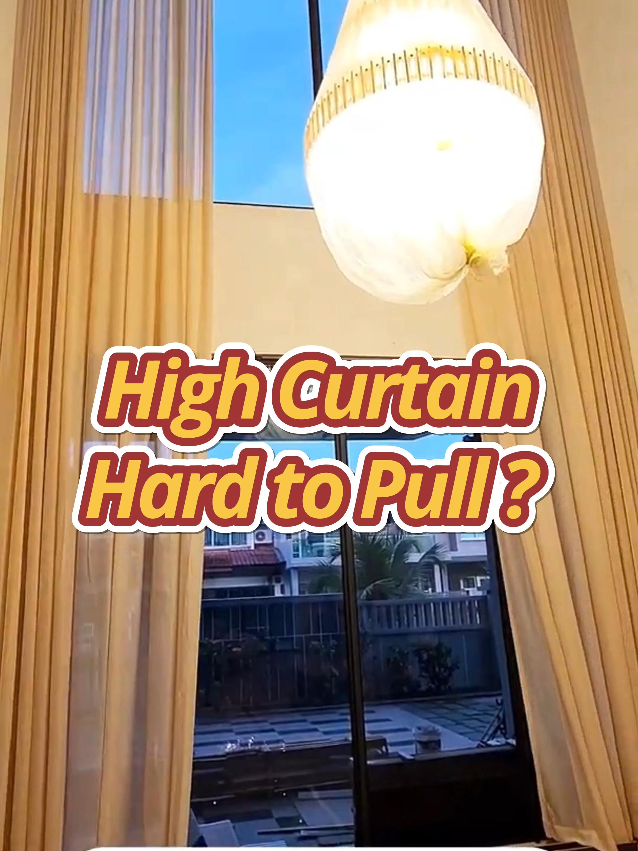 Curtain So High, So Hard to Pull? Use Motorised Lift Curtain! #liftcurtain #curtains #windows #fyp #fabrication #tiktok #homeimprovement #doublevolume #interiordesign #trending