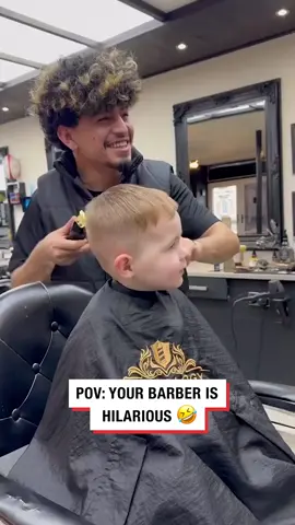 That laugh is pure joy 😂 #barber #wholesome #cute #trending #fyp