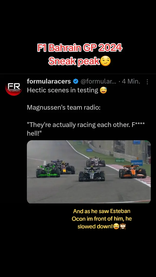 Action on the track at the end of day testing in Bahrain!👍👍 #f1 #f1testing #preseasontesting #f1tiktok #f1tok #lol #f1funny #kmag #kevinmagnussen #formula1fans #f1community #f1fans #formula1tiktok #formeleins #formeleins #f1drivers  #f1race #racing #f1cars #f1fyp #fypシ  #skysportformel1 