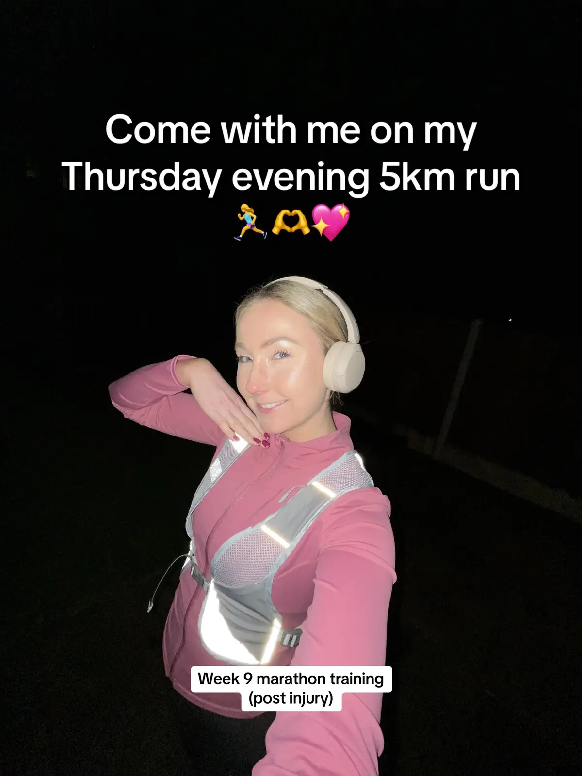 Week 9 marathon training (post injury) - just taking it easyyy but that felt better than Tuesday’s so moving in the right direction 🫶 #runnergirl #marathontraining #5kmrun #eveningrun 