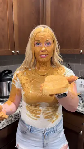I think she may have got a little bit on her 😂🥜 #peanutbutter #couplescomedy #marriedlife 