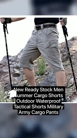 New Ready Stock Men Summer Cargo Shorts Outdoor Waterproof Tactical Shorts Military Army Cargo Pants Plus Size Menswear Pocket Only ₱110.00!