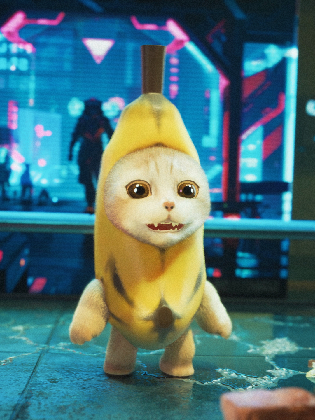 Banana Cat was covered in water. #bananacat #meme #sacambambapis