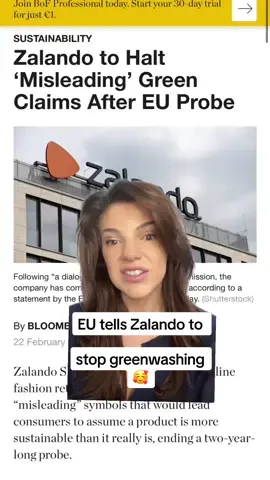 What do you guys think about this?!!  Sources: The Fashion Law. Zalando to Revamp “Sustainability” Marketing Following EU Action, 2024 EU press release: Zalando commits to provide clearer information for consumer following EU action Business of fashion article  #fashionnews #greenwashing #europe #fastfashion #sustainabilitytiktok #climateaction #fashiontok #ethicalfashion #trending #mfw #deinfluencing #brandreview #fashioninspo #zalando #ethicalfashion 