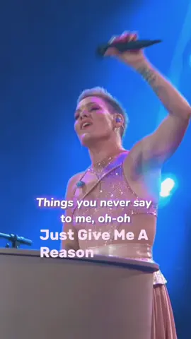 Pink sings Just Give Me A Reason #justgivemeareason #pink #fyp #lyrics #music #lyricsvideo #foryoupage #foryou #viral  📹: @martinezdenver