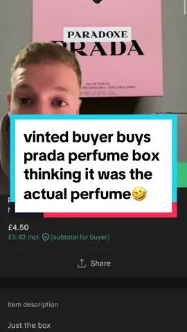 vinted buyer buys prada perfume box thinking it was the actual perfume