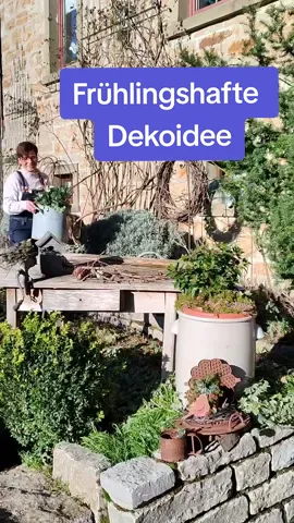 VORFREUDE AUF DEN FRÜHLING 🌷🌱 Mit Sonnenstrahlen im Gesicht macht doch das Dekorieren doppelt so viel Freude, oder? Mit wenigen Handgriffen haben meine Zinkgefäße ihren Platz auf meinem alten Holztisch im Vorgarten bekommen. (Sperrmüllfund 😍) Mit Naturmaterialien und Blumen, die auch mit einem  evtl. Temperatursturz gut zurecht kommen (Weidenkätzchen, Christrose, Schneeglöckchen und Winterlingen) ist nun ein 