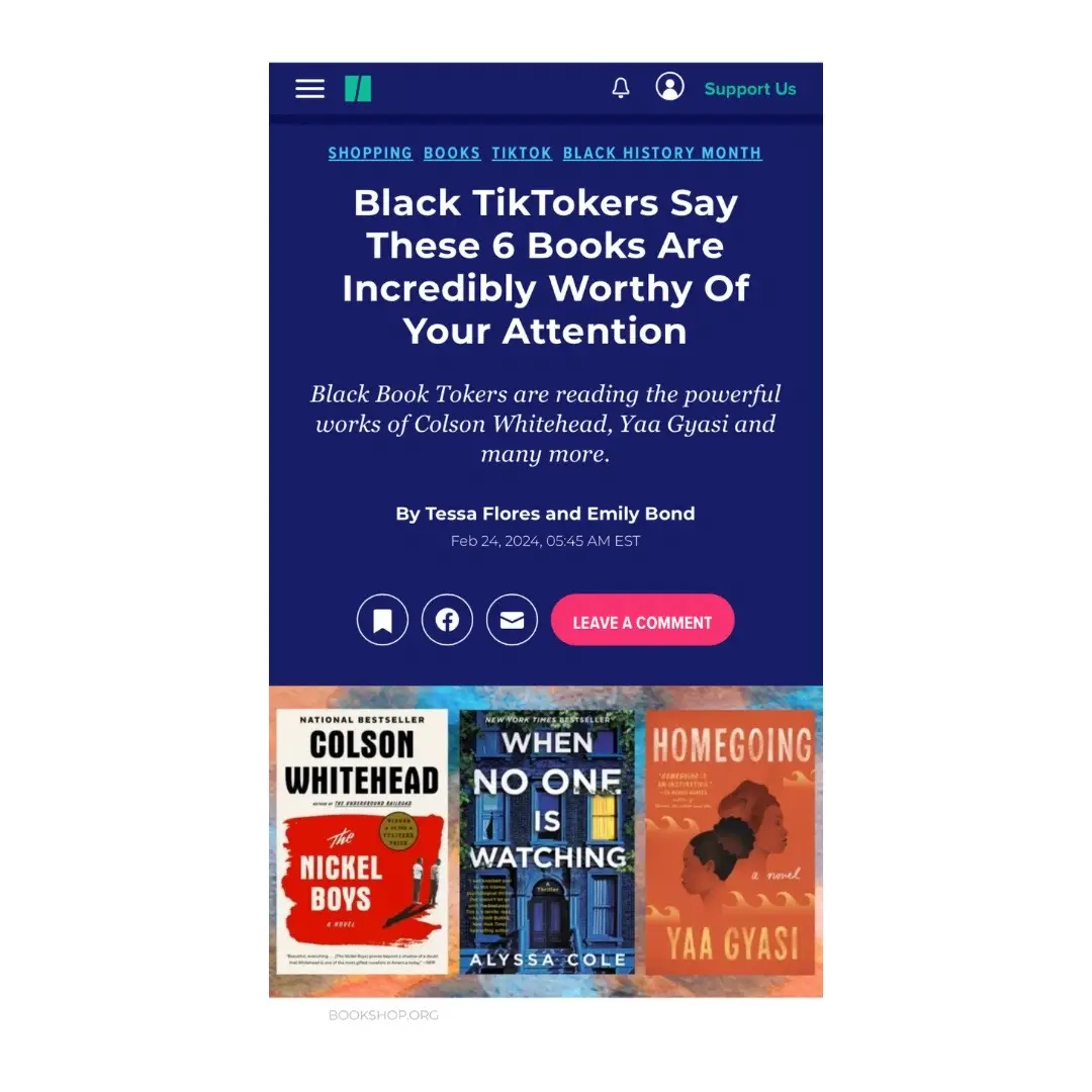 Thrilled to join some of my fellow Black BookTokers to recommend Black-authored books this #BlackHistoryMonth. Lincoln bio. I recommended ‘When No One Is Watching’ by Alyssa Cole. It was one of my top 10 reads of 2023 and helped me dip my toe into thriller! It’s a fiction about gentrification in Brooklyn, but is it really fiction? 😂 I also love ‘The Nickel Boys’ by Colson Whitehead, ‘Homegoing’ by Yaa Gyasi and ‘Colliding With Fate’ by A.E. Valdez. The two former are some of my book club Fros & Prose’s favorite reads of all time, and the latter is one of my favorite romance novels ever! Add those to your TBR immediately too. #BlackBookTok has single-handedly transformed my relationship with reading and exposed me to so many great Black authors and stories. It’s always going to be surreal to be on the other side and do the recommending. 🧡 #bookish #diversereads #diversifyyourbookshelf 