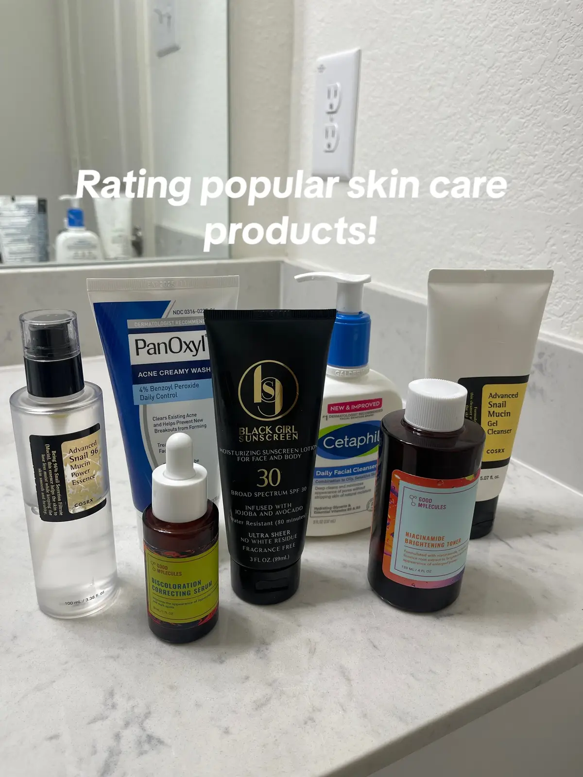 My honest opinion! If you use any of these what’s your experience with them? @Good Molecules @COSRX Official @Black Girl Sunscreen @PanOxyl @Cetaphil US 