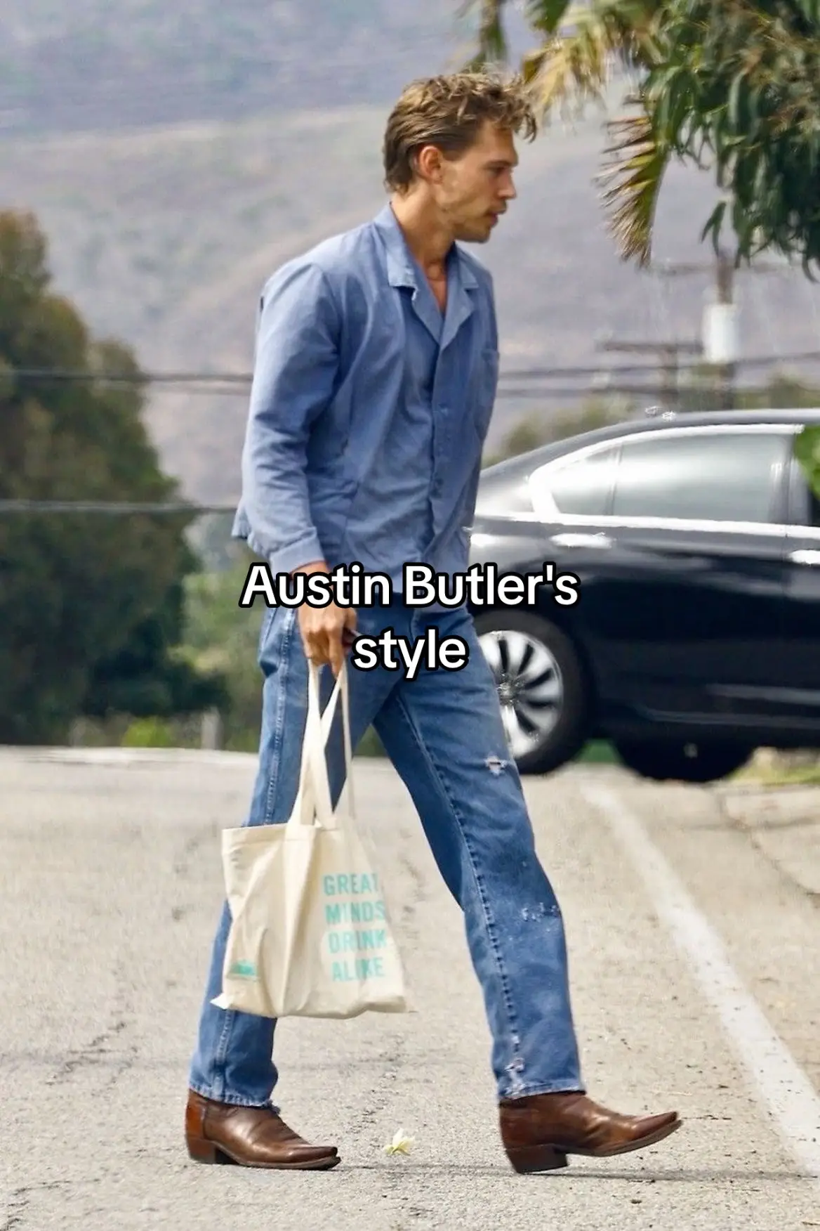 Austin Butler's outfit 💙✨ #austinbutler #quietluxury #oldmoney #moodboardaesthetic #menstyle #kaiagerber #fypシ #oldmoneyaesthetic 