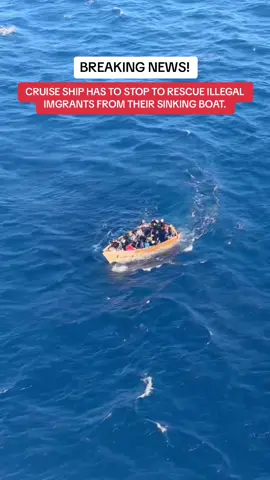 Carnival Celebration Cruise stops in the middle of nowhwere to rescue illegal immigrants from their sinking wooden boat!! Video Credits: Kyle @user107082 #2024election #usabordercrisis #republicansoftiktok #donaldtrump2024 #joebiden 